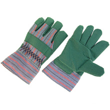 Green Vinyl Coated PVC Dotted Cotton Back Work Glove-2804